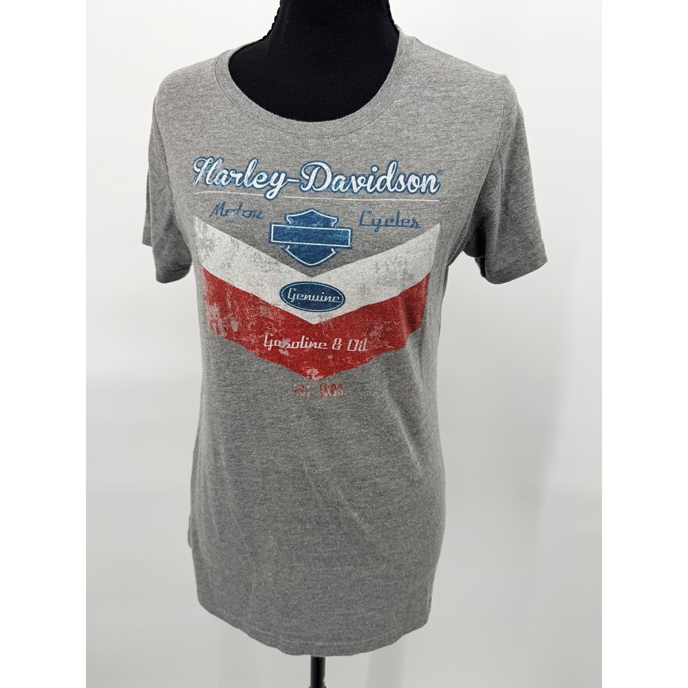 Harley-Davidson T-Shirt Women Large Grey Good Gainesville FL Biker Graphic
